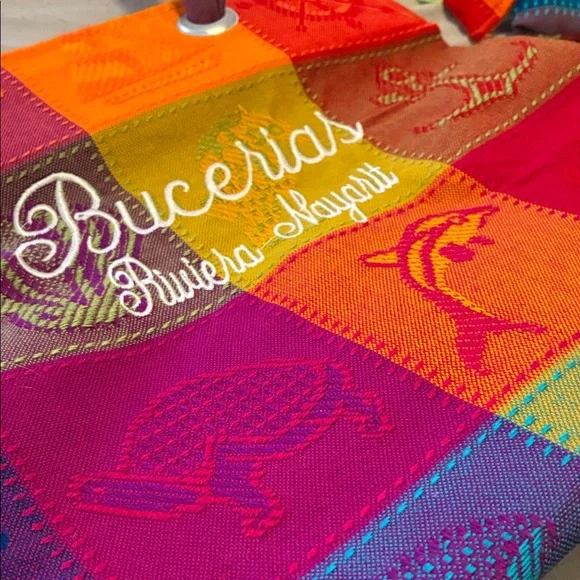 Colorful Tote Bag from Mexico - “Bucerias Riviera Nayarit” - Picture 3 of 12